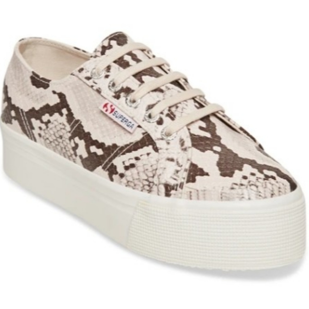 Superga Snake Print Platform Sneakers
